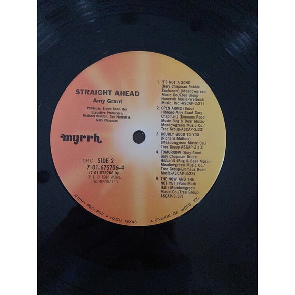 Amy Grant Straight Ahead 1984 LP Myrrh Records Orig Inner Lyrics VG+ Vinyl - Picture 8 of 8